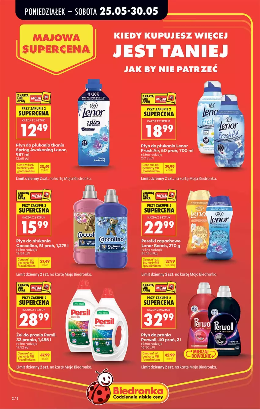 Gazetka promocyjna Biedronka - Gazetka - ważna 25.05 do 01.06.2026 - strona 2 - produkty: Coccolino, Lenor, Perełki zapachowe, Persil, Perwoll, Płyn do płukania, Płyn do prania