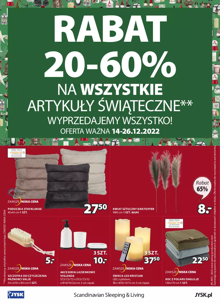 Gazetka promocyjna Jysk - Rabaty swiateczne - ważna 21.12 do 26.12.2022 - strona 17 - produkty: Isla, Koc, Poduszka, Szczotka