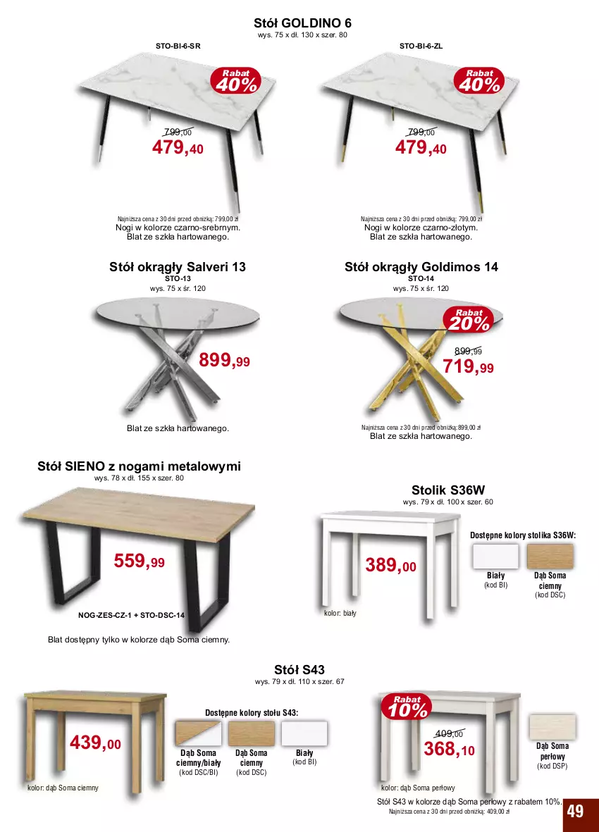 Gazetka promocyjna Bodzio - ważna 01.01 do 31.03.2024 - strona 49 - produkty: Stół, Stolik