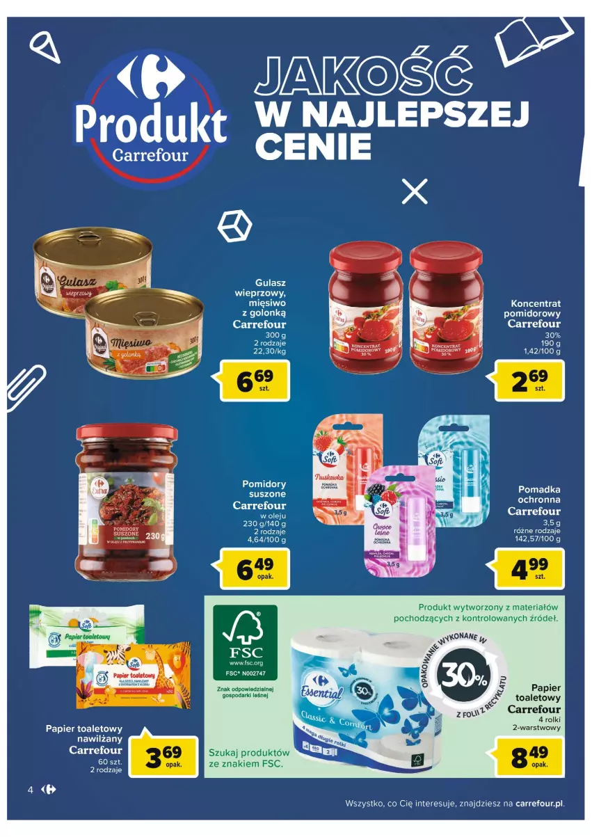 Gazetka promocyjna Carrefour - Gazetka Carrefour - ważna 16.08 do 28.08.2022 - strona 4 - produkty: Papier, Papier toaletowy, Pomidory, Rolki