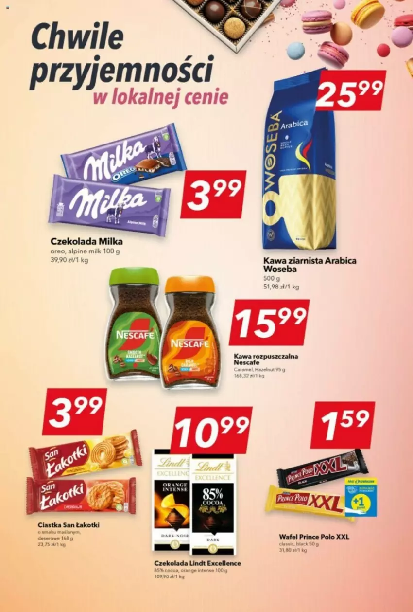 Gazetka promocyjna Lewiatan - ważna 20.06 do 26.06.2024 - strona 11 - produkty: BIC, Czekolada, Deser, Kawa, Kawa rozpuszczalna, Kawa ziarnista, Lack, Lindt, Milka, Oreo, Prince Polo, Ser, Woseba