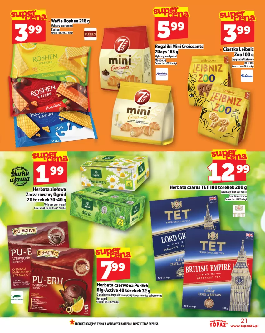 Gazetka promocyjna Topaz - Gazetka - ważna 19.06 do 25.06.2025 - strona 21 - produkty: Ciastka, Croissant, Gin, Herbata, Kakao, Lack, LG, Mandarynki, Ogród, Rogal, Top