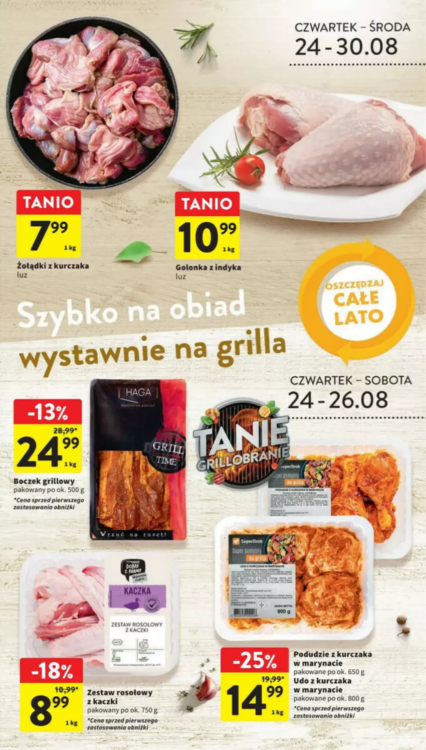 Gazetka promocyjna Intermarche - ważna 24.08 do 30.08.2023 - strona 5 - produkty: Boczek, Golonka z indyka, Grill, Kurczak, Podudzie z kurczaka, Udo z kurczaka