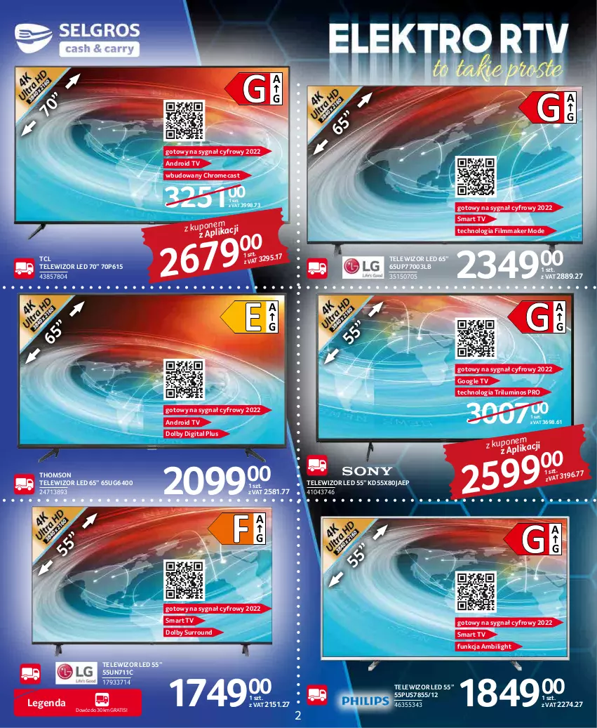 Gazetka promocyjna Selgros - Katalog Elektro AGD - ważna 03.03 do 16.03.2022 - strona 2 - produkty: Android TV, Gra, Smart tv, Telewizor, Thomson