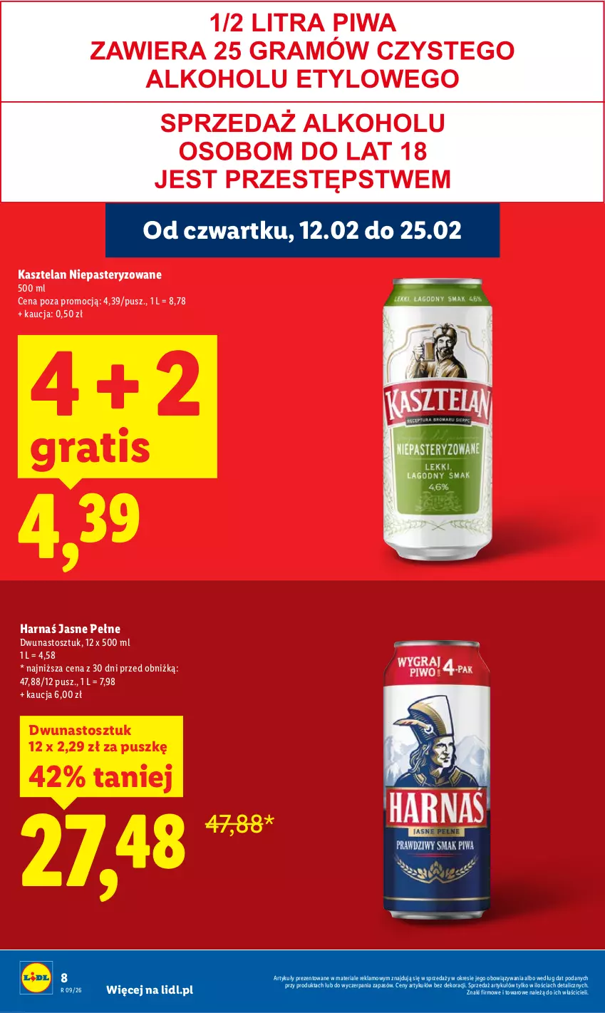 Gazetka promocyjna Lidl - Oferta ważna od 23.02 do 25.02 - ważna 23.02 do 25.02.2026 - strona 8 - produkty: Gra, Harnaś, Kasztelan