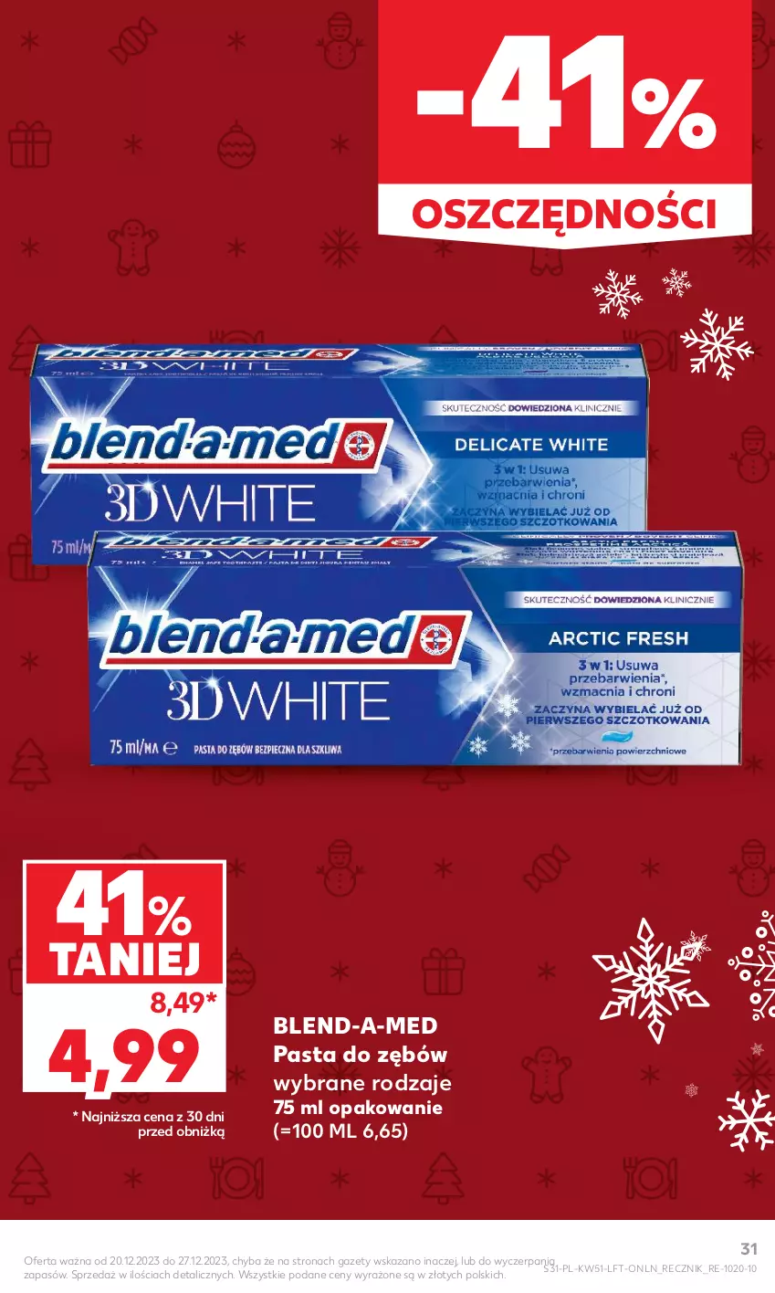 Gazetka promocyjna Kaufland - Gazetka tygodnia - ważna 20.12 do 27.12.2023 - strona 31 - produkty: Blend-a-Med, Pasta do zębów