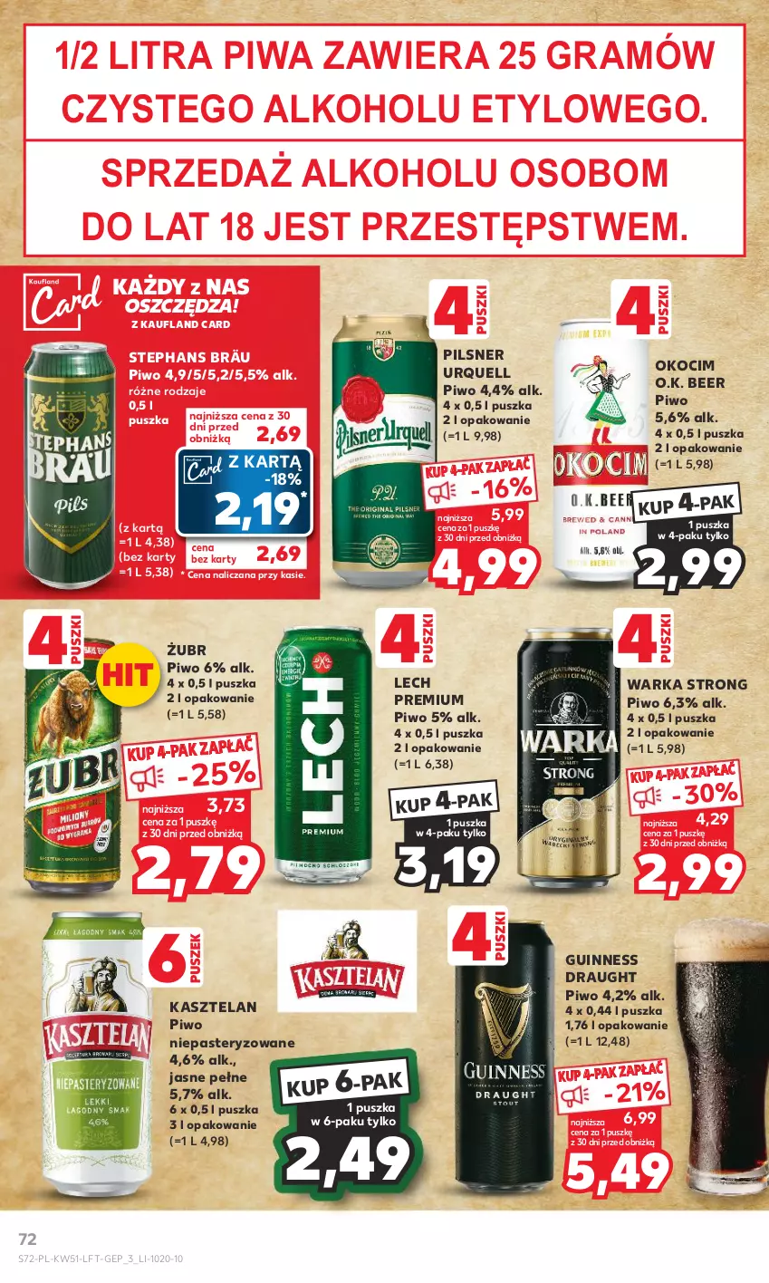 Gazetka promocyjna Kaufland - Gazetka tygodnia - ważna 20.12 do 27.12.2023 - strona 72 - produkty: Gra, Kasztelan, Koc, Lech Premium, Okocim, Pilsner Urquell, Piwa, Piwo, Warka