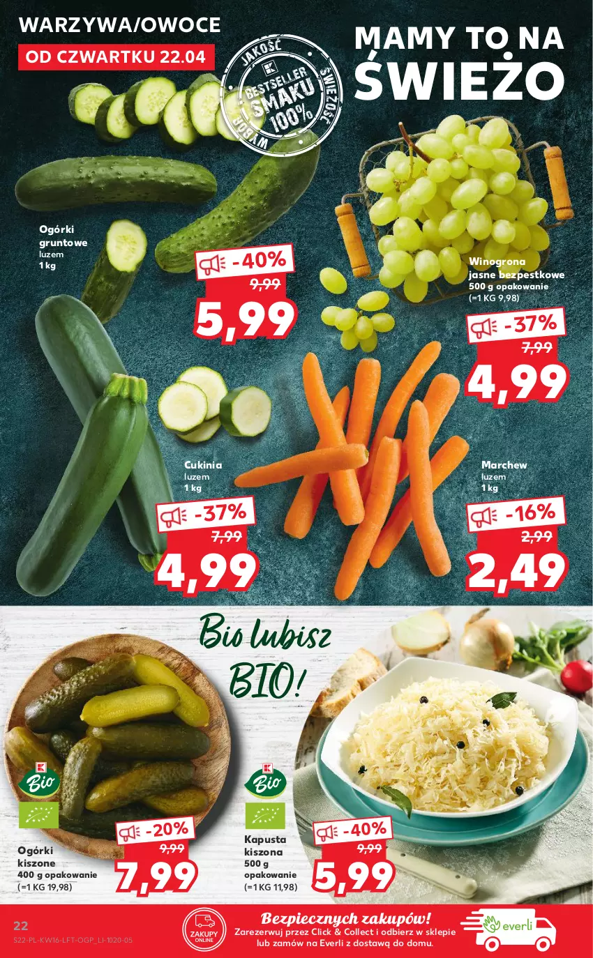 Gazetka promocyjna Kaufland - OFERTA TYGODNIA - ważna 22.04 do 27.04.2021 - strona 22 - produkty: Grunt, Owoce, Piec, Warzywa, Wino, Winogrona