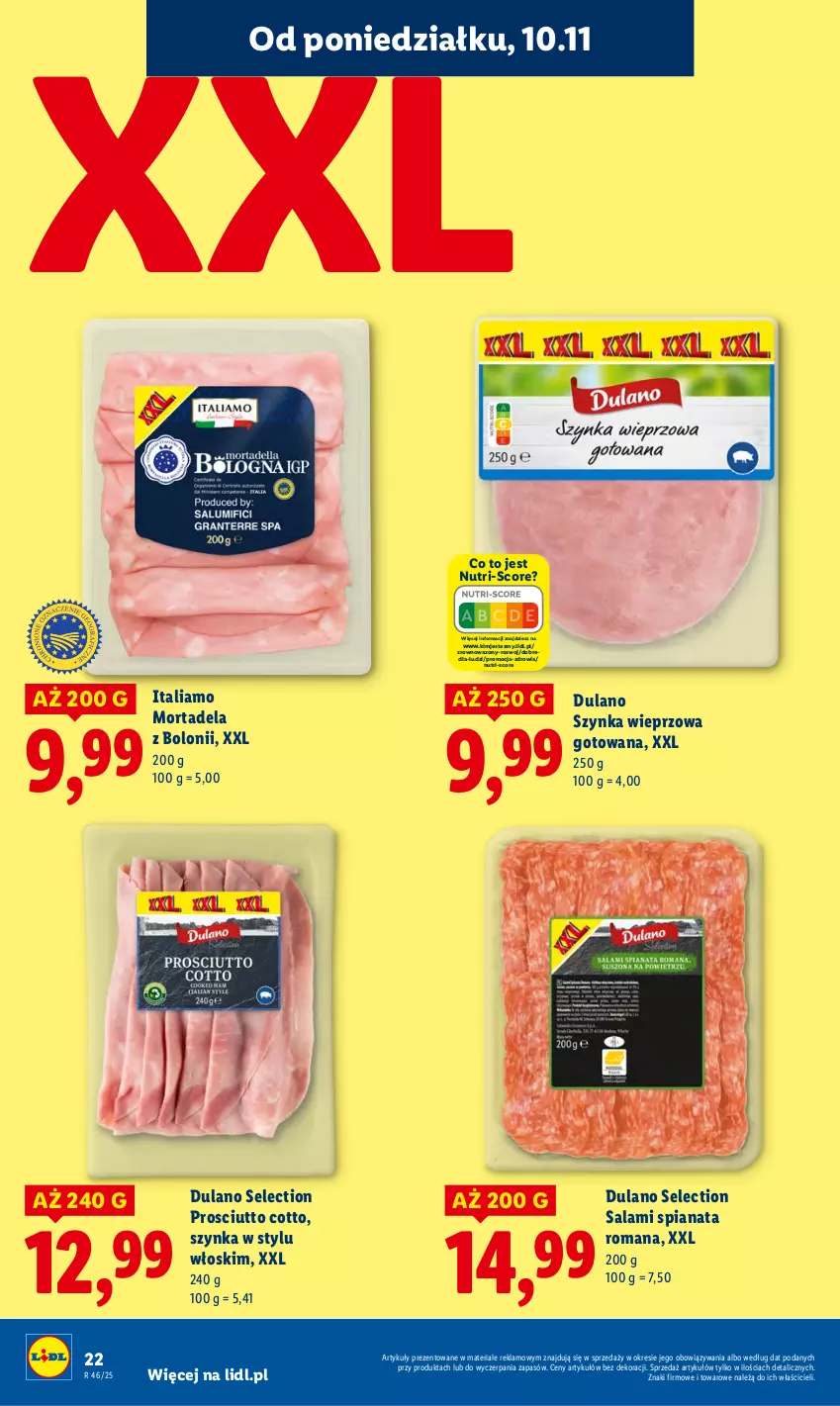 Gazetka promocyjna Lidl - GAZETKA - ważna 10.11 do 12.11.2025 - strona 22 - produkty: Dulano, Prosciutto, Salami, Szynka, Szynka wieprzowa, Wazon