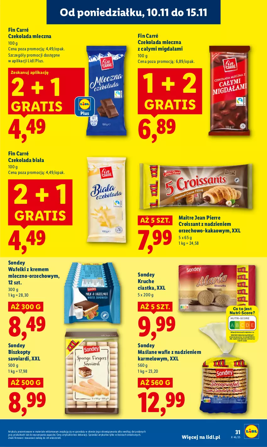 Gazetka promocyjna Lidl - GAZETKA - ważna 10.11 do 12.11.2025 - strona 31 - produkty: Biszkopty, Ciastka, Croissant, Czekolada, Czekolada mleczna, Gra, Kakao, Wafle, Wazon