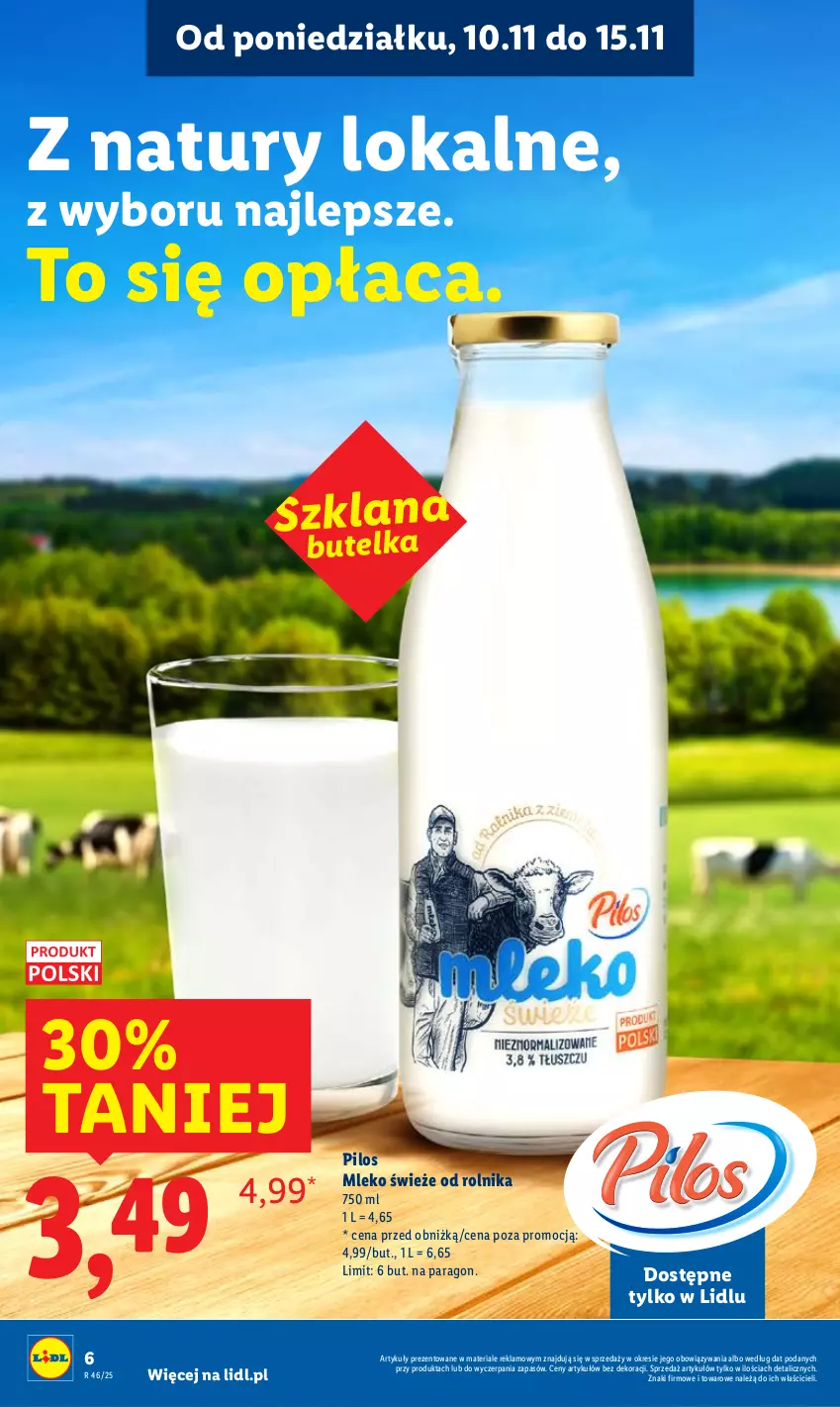 Gazetka promocyjna Lidl - GAZETKA - ważna 10.11 do 12.11.2025 - strona 6 - produkty: Mleko, Pilos, Rolnik