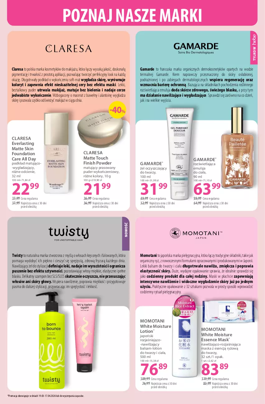 Gazetka promocyjna Hebe - Gazetka - ważna 03.04 do 17.04.2026 - strona 10 - produkty: Acer, Emulsja, Fa, Finish, Foundation, Gra, Makijaż, Maska, Nawilżający balsam, Podkład, Puder, Ryż, Sok, Szampon