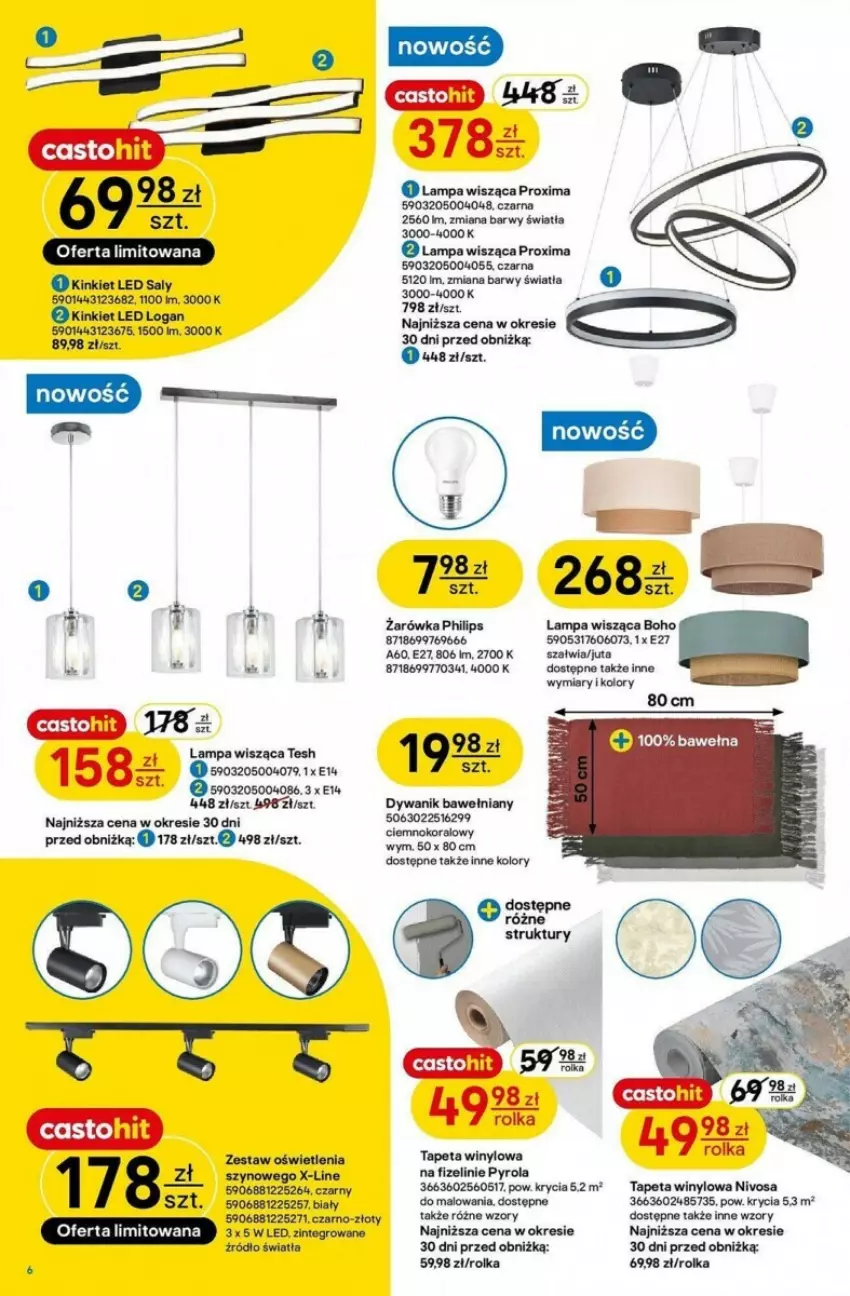 Gazetka promocyjna Castorama - ważna 25.09 do 08.10.2024 - strona 13 - produkty: Dywan, Dywanik, Lampa, Lampa wisząca, Philips, Tapeta