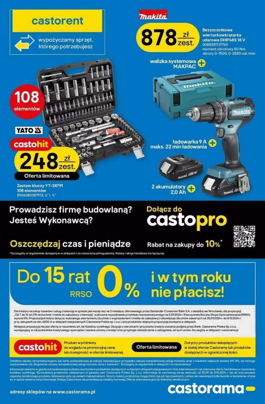 Gazetka promocyjna Castorama - ważna 25.09 do 08.10.2024 - strona 8 - produkty: Akumulator, Astor, Dres, Fa, Gra, Manta, Meble, Por, Rama, Rum, Tarka, Top, Walizka, Wiertarkowkrętarka, Wkręt, Wkrętarka, Zestaw kluczy