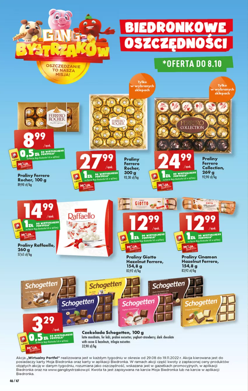 Gazetka promocyjna Biedronka - W tym tygodniu - ważna 06.10 do 12.10.2022 - strona 46 - produkty: Chia, Czekolada, Fa, Ferrero, Ferrero Rocher, O nas, Por, Praliny, Raffaello, Rama