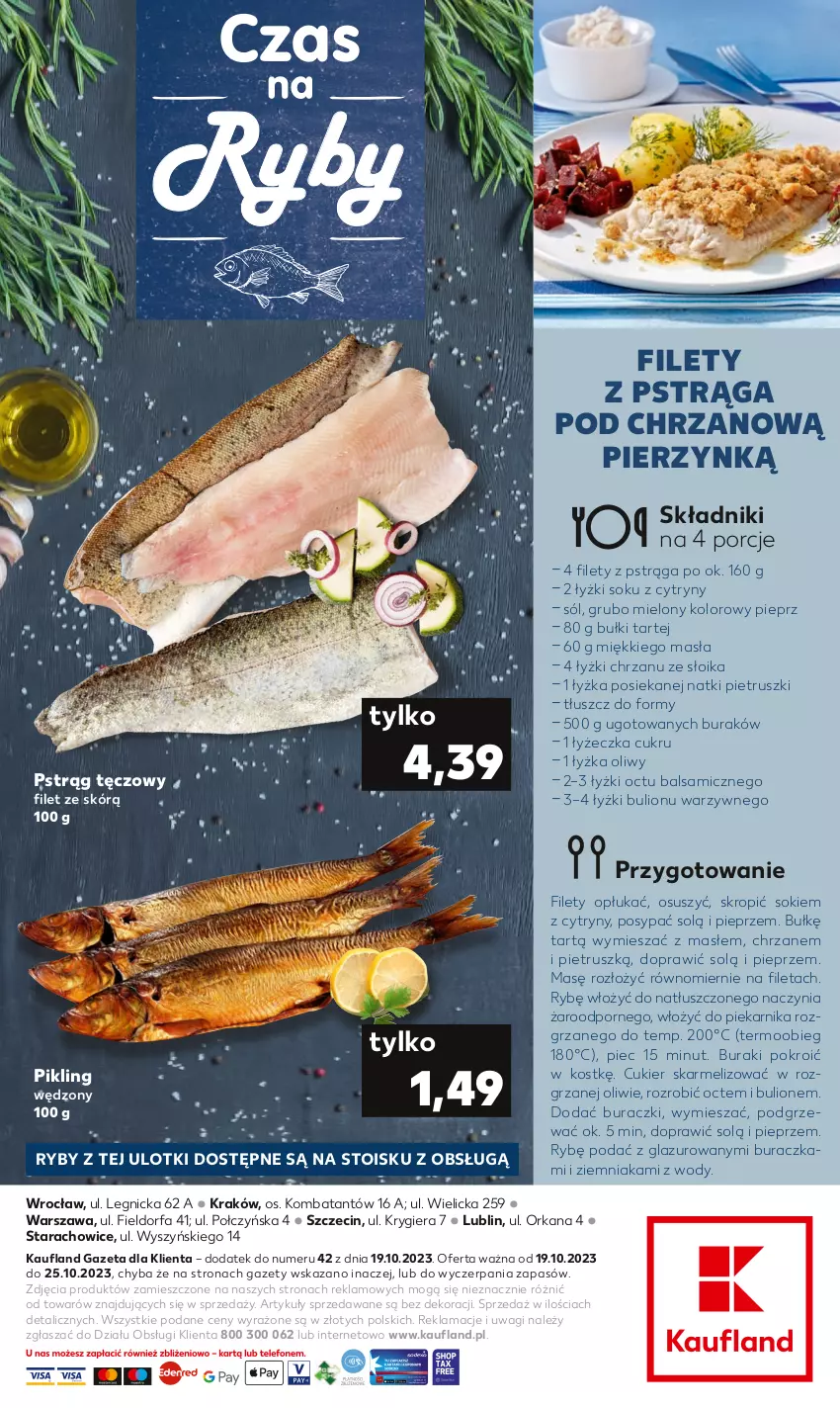 Gazetka promocyjna Kaufland - Kaufland - ważna 19.10 do 25.10.2023 - strona 2 - produkty: Bulion, Buraczki, Buraki, Chrzan, Cukier, Cytryny, Fa, Lazur, Lion, Orka, Piec, Piekarnik, Pieprz, Por, Pstrąg, Pstrąg tęczowy, Sok, Sól, Wagi