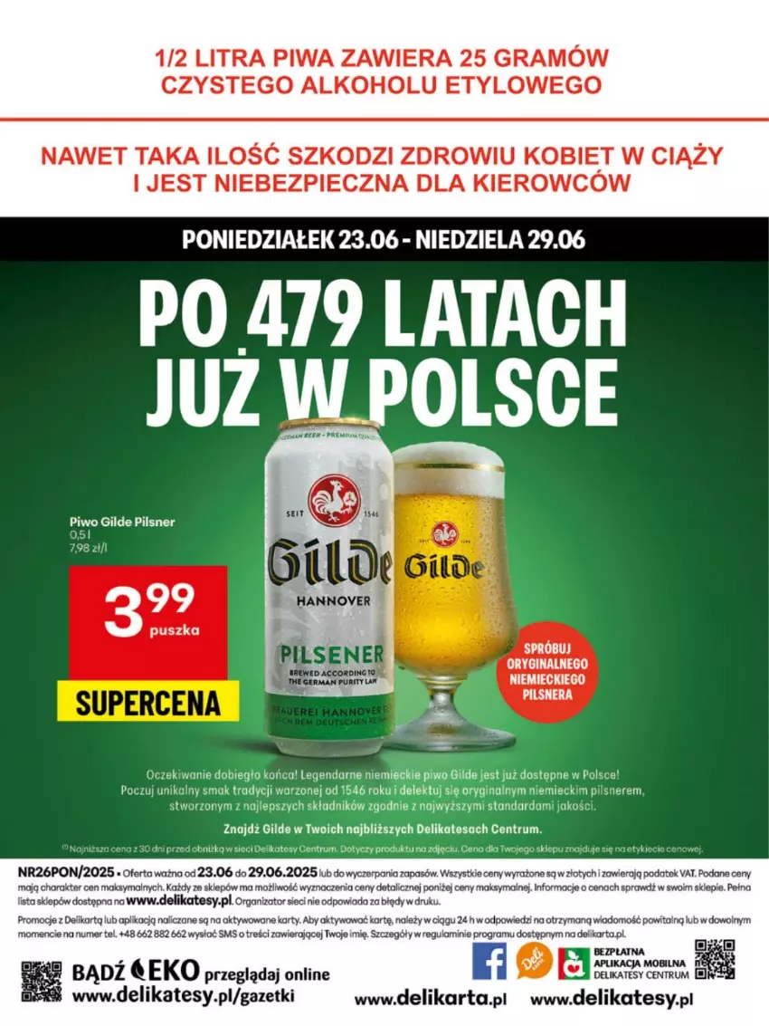 Gazetka promocyjna Delikatesy Centrum - Franczyza DC26 Poniedziałek - ważna 23.06 do 29.06.2025 - strona 46 - produkty: Fa, Gin, Gra, JBL, Piec, Piwa, Piwo, Rum