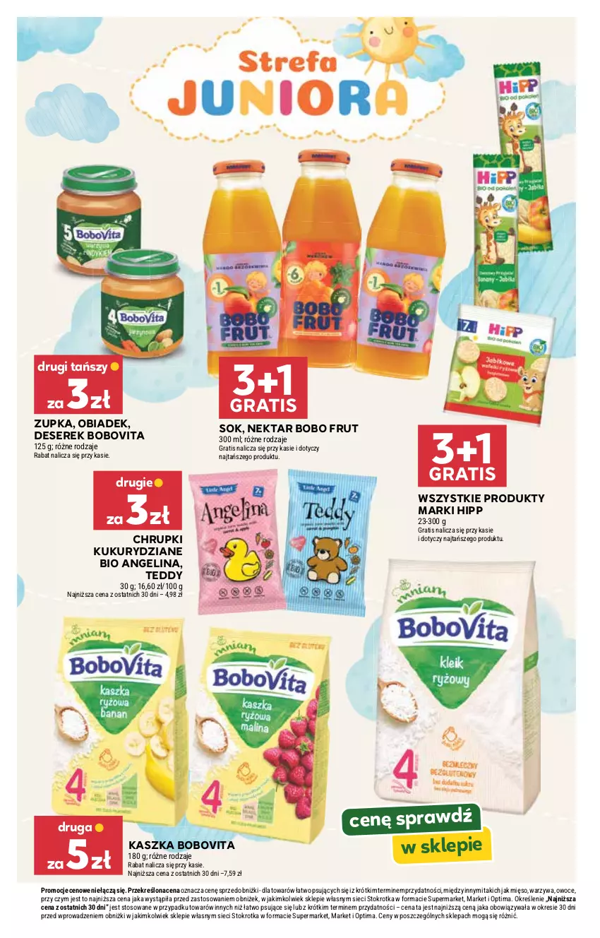 Gazetka promocyjna Stokrotka - Market - ważna 24.09 do 30.09.2026 - strona 30 - produkty: BoboVita, Chrupki, Deser, Gra, HiPP, Mięso, Nektar, Optima, Owoce, Ser, Serek, Sok, Warzywa