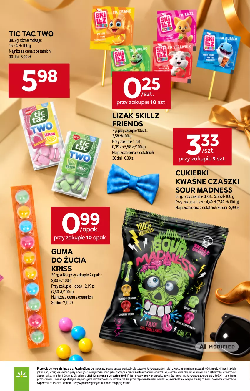 Gazetka promocyjna Stokrotka - Market - ważna 24.09 do 30.09.2026 - strona 9 - produkty: Cukier, Cukierki, Guma do żucia, Mięso, Optima, Owoce, Warzywa