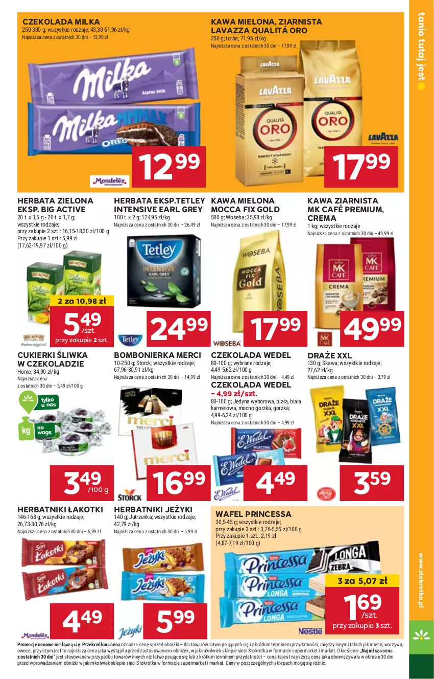 Gazetka promocyjna Stokrotka - Supermarket - ważna 19.09 do 25.09.2024 - strona 13 - produkty: Cukier, Cukierki, Czekolada, Earl Grey, Herbata, Herbatniki, HP, Jeżyki, Kawa, Kawa mielona, Kawa ziarnista, Lavazza, Merci, Milka, Mocca Fix Gold, Princessa, Tetley