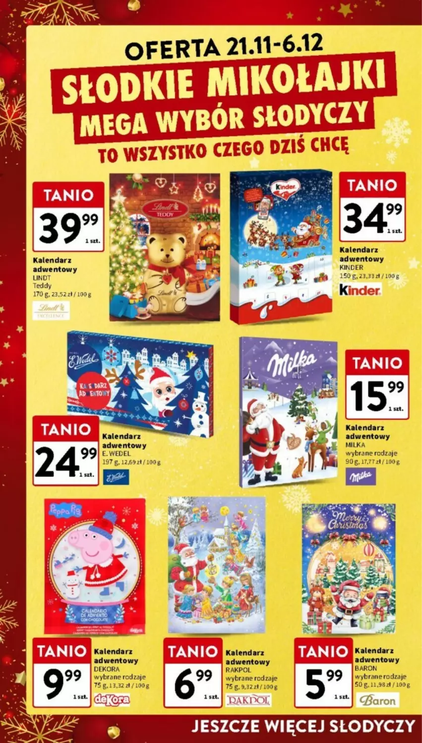 Gazetka promocyjna Intermarche - ważna 21.11 do 27.11.2024 - strona 12 - produkty: E. Wedel, Kalendarz, Kalendarz adwentowy, Kinder, Lindt, Milka