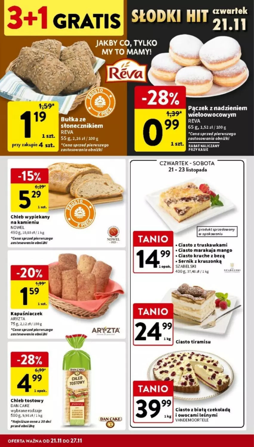 Gazetka promocyjna Intermarche - ważna 21.11 do 27.11.2024 - strona 17 - produkty: Chleb, Chleb tostowy, Dan Cake, Gra, Kapuśniaczek, Mango, Pączek, Ser, Top