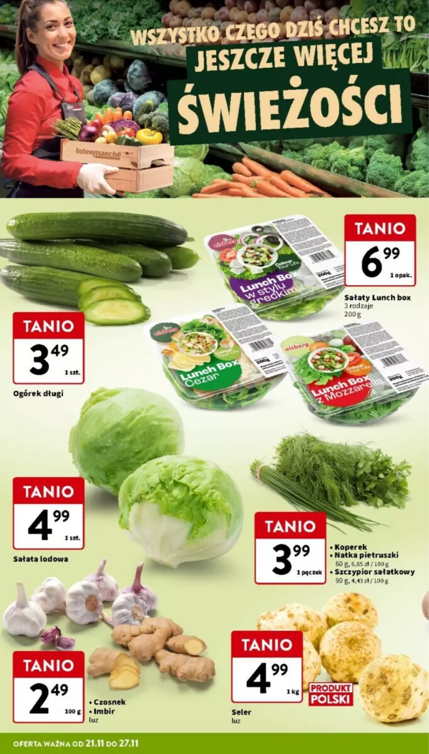 Gazetka promocyjna Intermarche - ważna 21.11 do 27.11.2024 - strona 2 - produkty: Czosnek, Imbir, Lunch box, Natka pietruszki, Ogórek, Sałat, Sałata lodowa