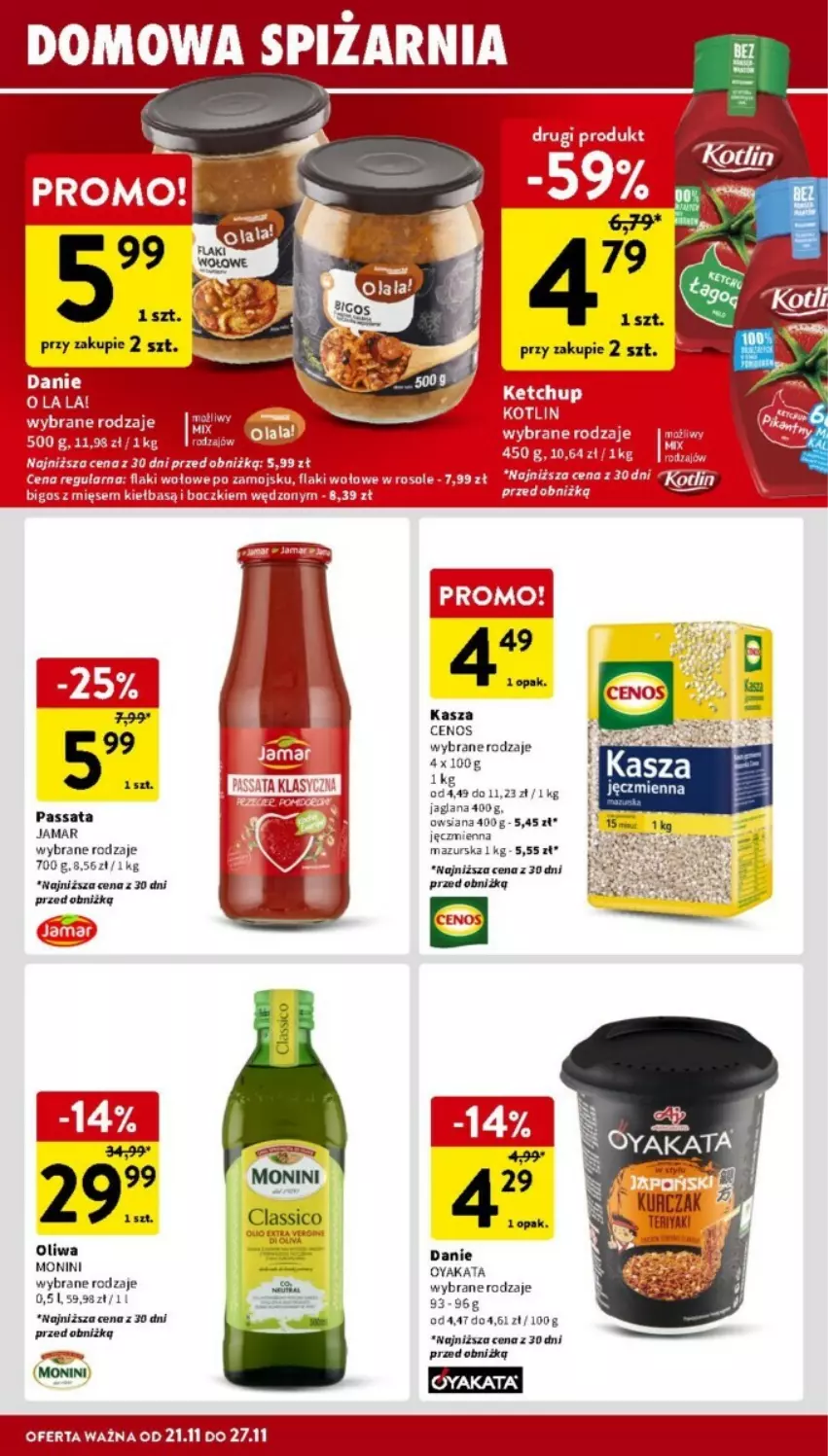 Gazetka promocyjna Intermarche - ważna 21.11 do 27.11.2024 - strona 24 - produkty: Cenos, Kasza, Ketchup, Kotlin, LANA, Monini, Oliwa