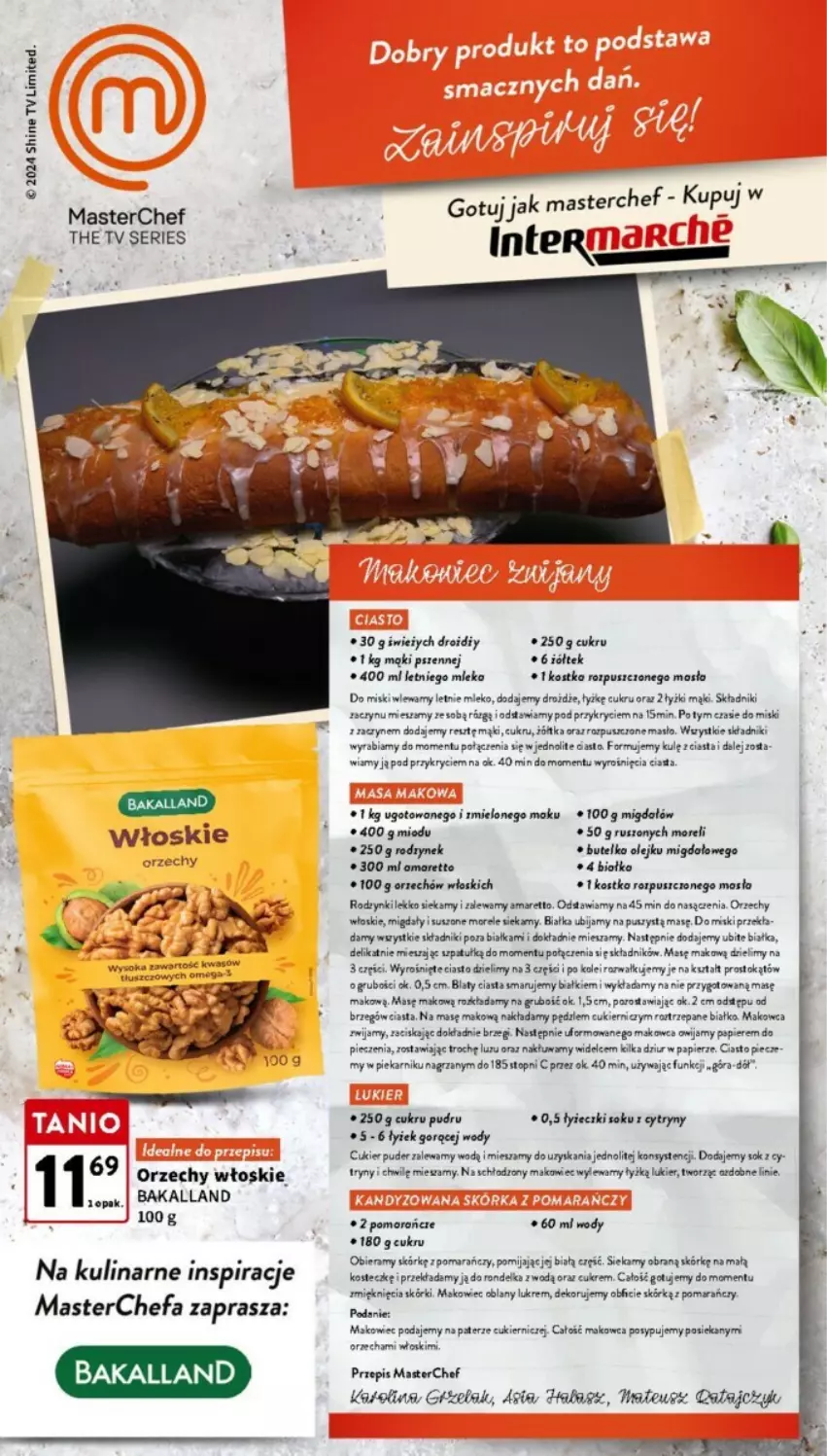 Gazetka promocyjna Intermarche - ważna 21.11 do 27.11.2024 - strona 39 - produkty: Bakalland, Cukier, Cukier puder, Cytryny, Drożdże, Fa, Makowiec, Masło, Mleko, O nas, Olej, Orzechy włoskie, Papier, Piec, Piekarnik, Por, Puder, Rodzynki, Rondel, Ser, Sok, Top