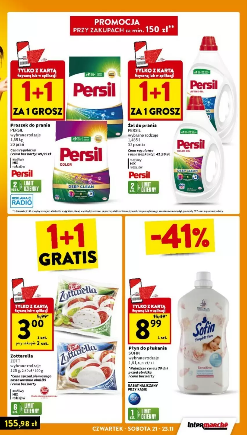 Gazetka promocyjna Intermarche - ważna 21.11 do 27.11.2024 - strona 44 - produkty: Gra, Persil, Płyn do płukania, Proszek do prania, Tran, Zott, Zottarella