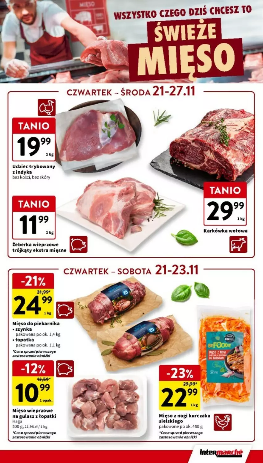 Gazetka promocyjna Intermarche - ważna 21.11 do 27.11.2024 - strona 5 - produkty: Kurczak, Mięso, Mięso wieprzowe, Piekarnik, Por, Szynka, Top