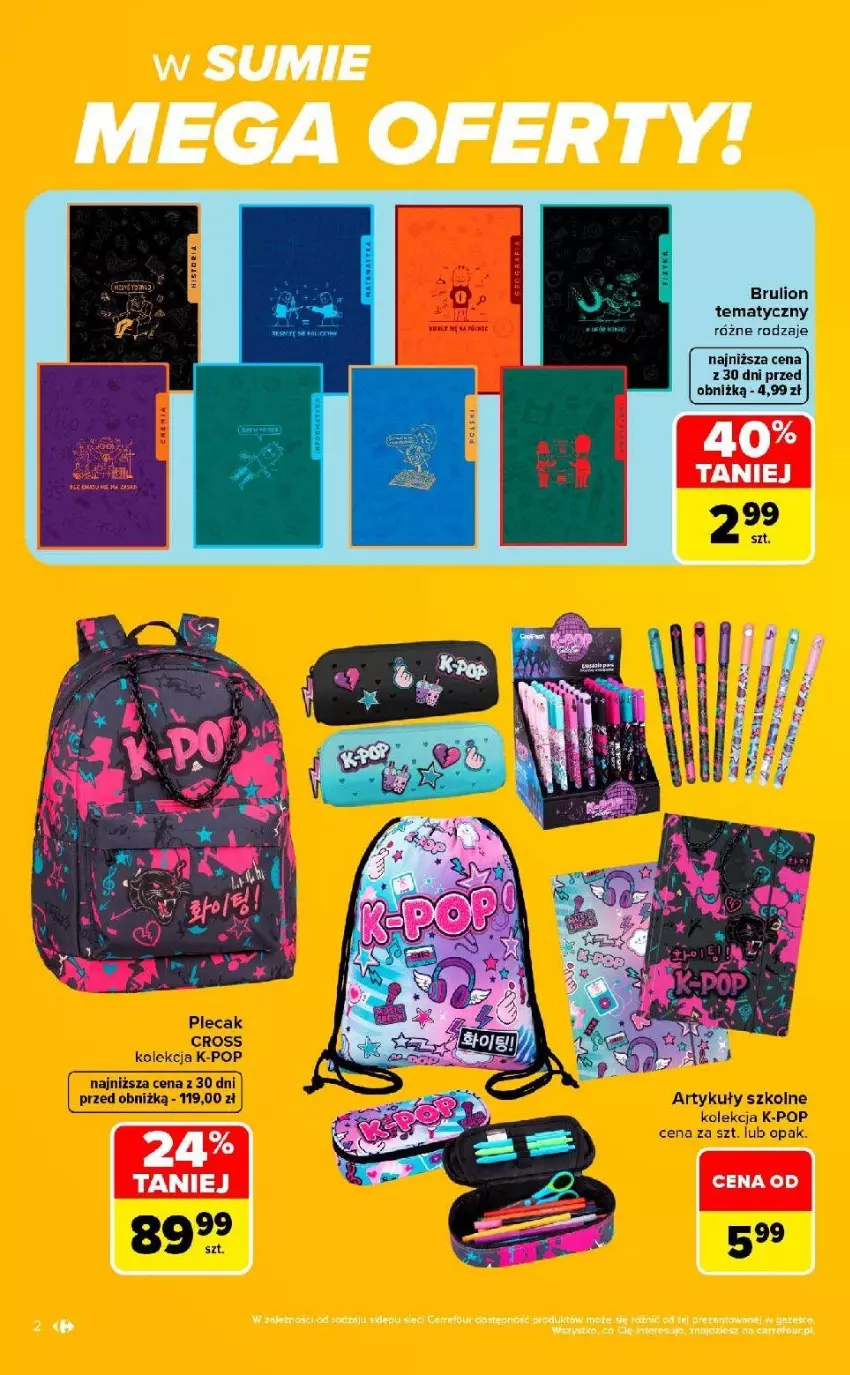 Gazetka promocyjna Carrefour - Gazetka Market SZKOŁA nowy sezon - ważna 10.08 do 12.09.2026 - strona 2 - produkty: Fa, Lion