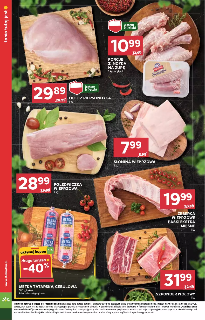 Gazetka promocyjna Stokrotka - Supermarket - ważna 13.08 do 20.08.2025 - strona 10 - produkty: Metka tatarska, Mięso, Owoce, Por, Szponder wołowy, Warzywa