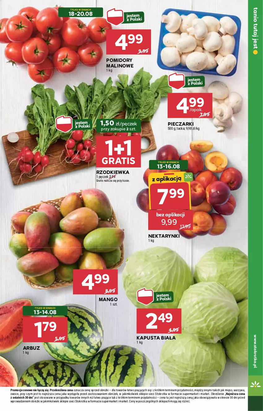 Gazetka promocyjna Stokrotka - Supermarket - ważna 13.08 do 20.08.2025 - strona 9 - produkty: Arbuz, Gra, Mango, Mięso, Nektar, Owoce, Piec, Pomidory, Rzodkiewka, Warzywa