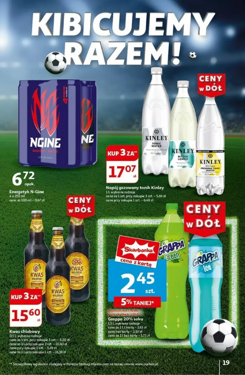 Gazetka promocyjna Auchan - ważna 27.06 do 03.07.2024 - strona 14 - produkty: Chleb, Gin, Gra, Grappa, Napój, Napój gazowany, Ocet, Por, Sok, Tonik