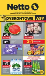 Gazetka promocyjna Netto - Od Środy - Gazetka - ważna od 05.06 do 05.06.2024 - strona 1 - produkty: Piwa, Piwo, Kurczak, Gra, Chipsy, Czekolada, Crunchips, Lorenz, Woda niegazowana, Arbuz, Woda, Milka