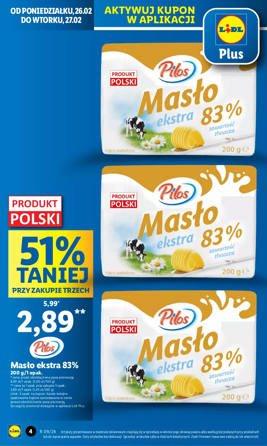 Gazetka promocyjna Lidl - GAZETKA - ważna 26.02 do 28.02.2024 - strona 4 - produkty: Masło, Olej