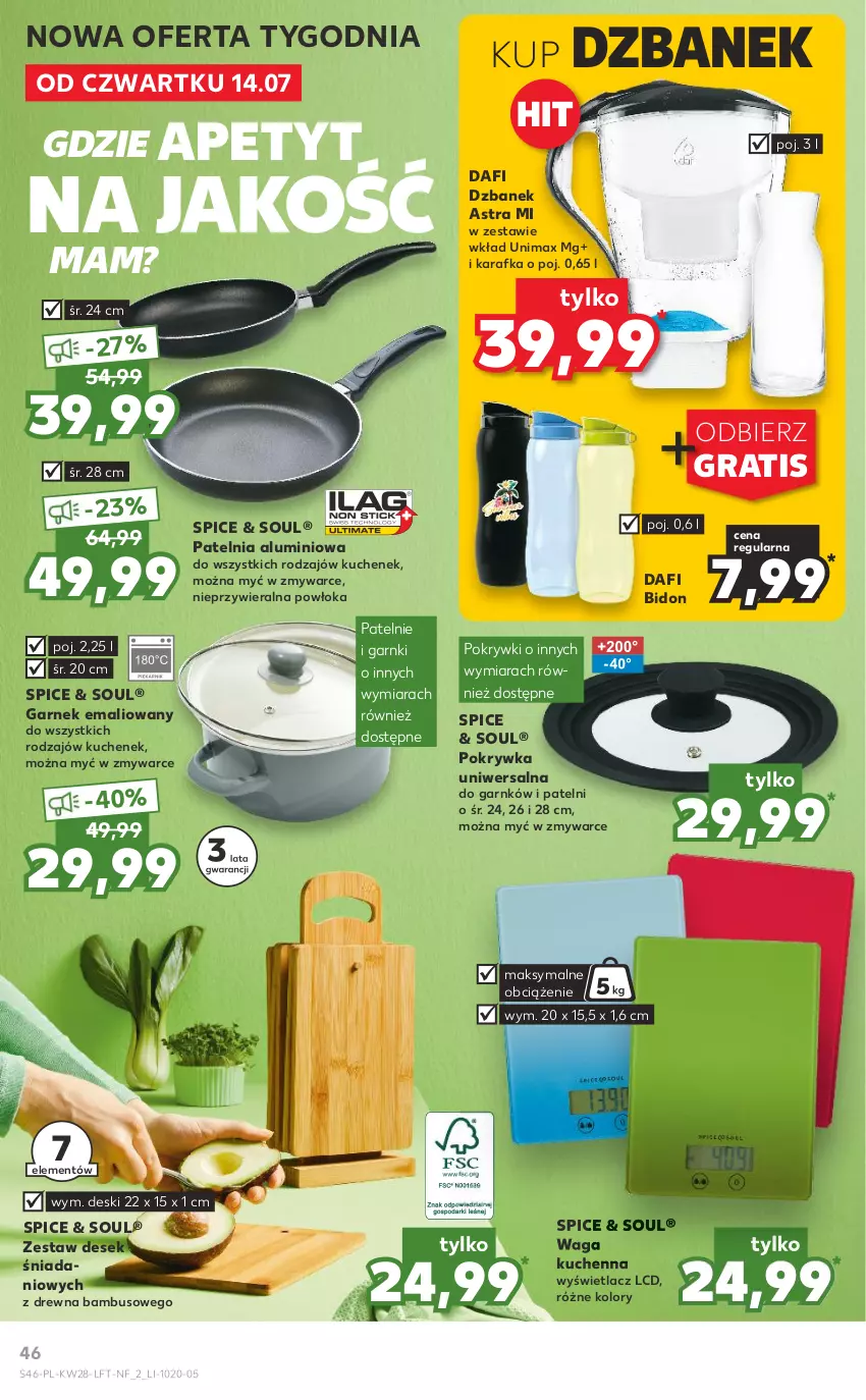 Gazetka promocyjna Kaufland - OFERTA TYGODNIA - ważna 14.07 do 20.07.2022 - strona 46 - produkty: Danio, Dzbanek, Garnek, Gra, Karafka, Patelnia, Waga