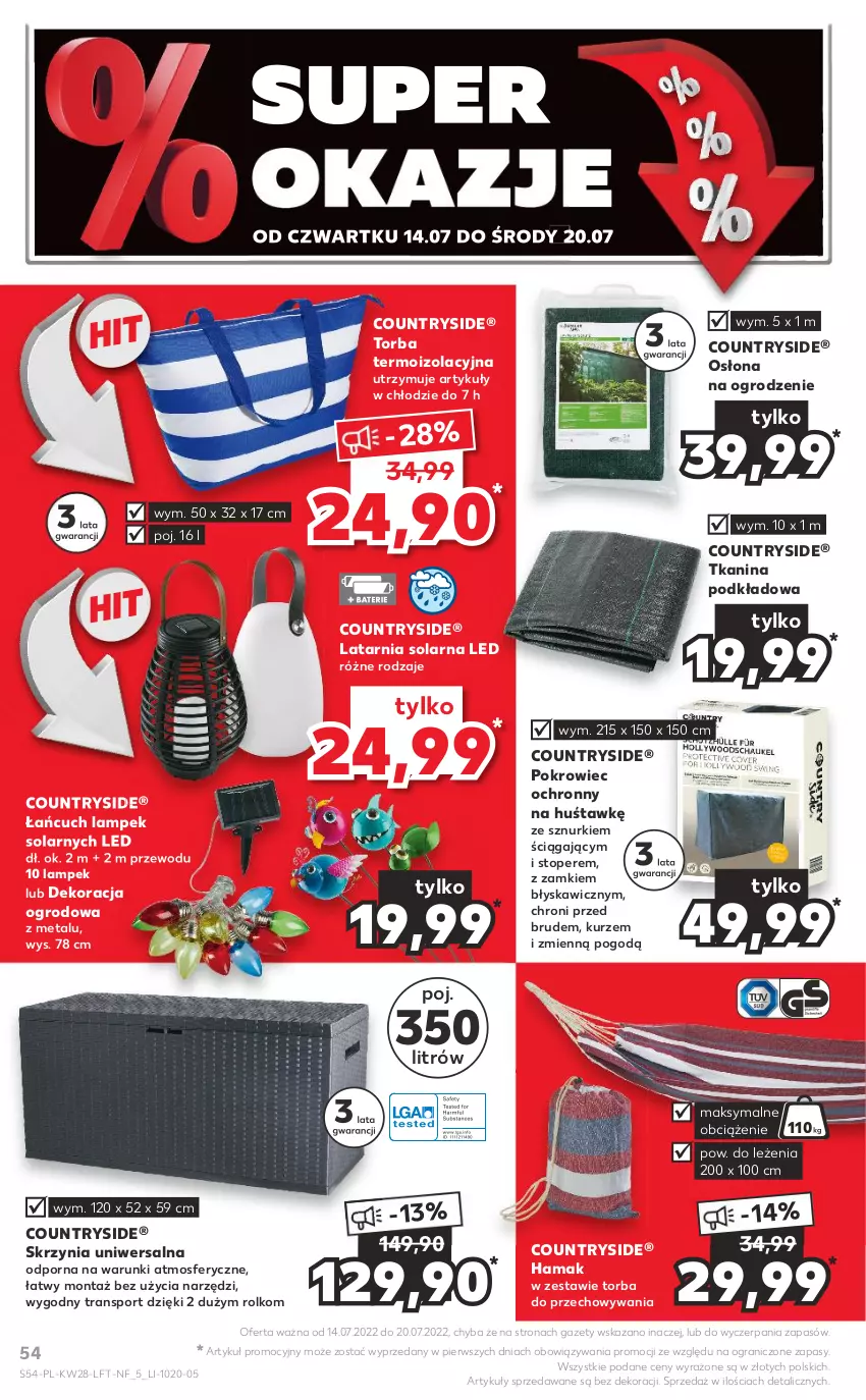 Gazetka promocyjna Kaufland - OFERTA TYGODNIA - ważna 14.07 do 20.07.2022 - strona 54 - produkty: Gra, Hama, Latarnia, Podkład, Pokrowiec, Por, Sport, Top, Torba, Tran