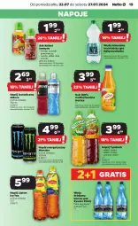 Gazetka promocyjna Netto - Od Poniedziałku - Gazetka - ważna od 27.07 do 27.07.2024 - strona 19 - produkty: Nałęczowianka, Sok, Gra, Napój energetyczny, Acer, Róża, Ice tea, Napoje, LANA, Lipton, Napój izotoniczny, Tymbark, Dzika róża, Woda mineralna, Kubuś, Woda, Mango, Napój, Mięta, Hortex