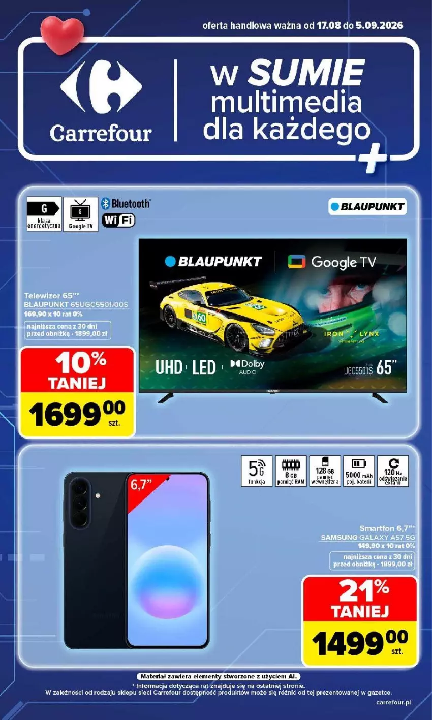 Gazetka promocyjna Carrefour - Gazetka Carrefour w SUMIE multimedia dla każdego - ważna 17.08 do 05.09.2026 - strona 1