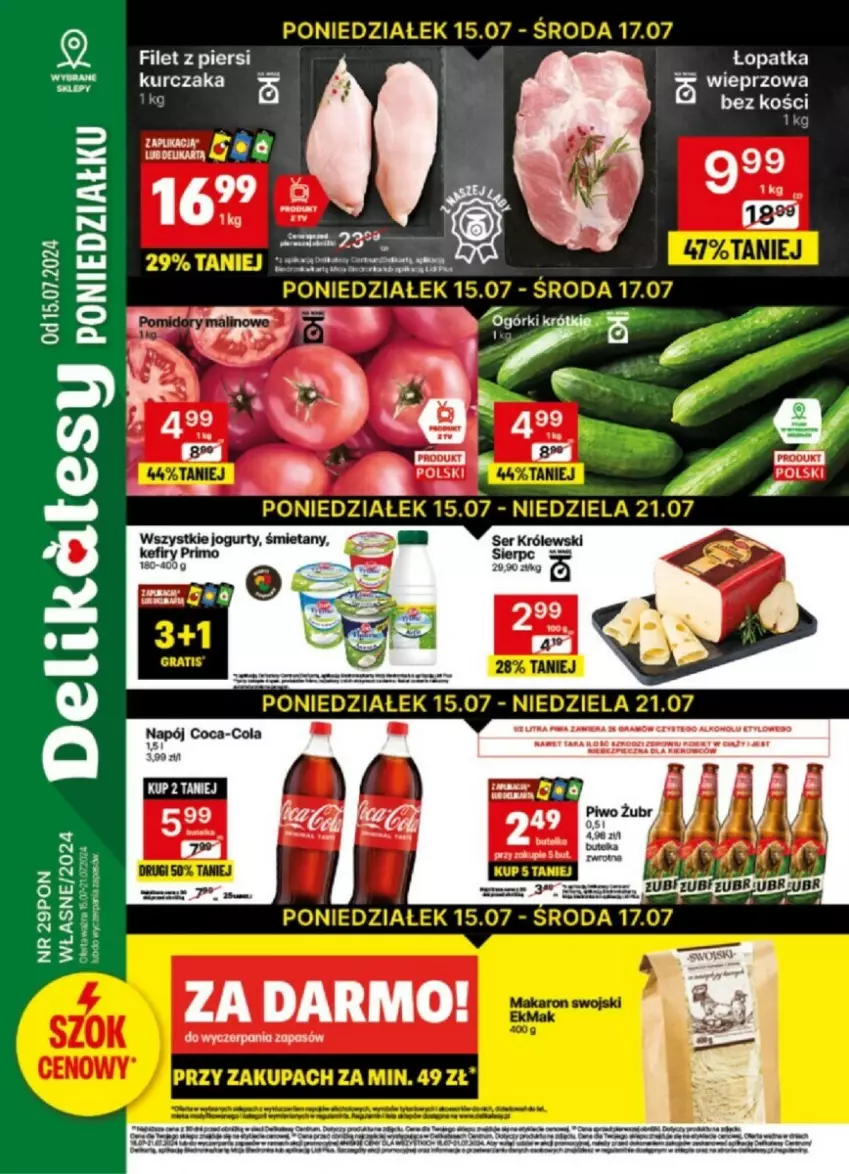 Gazetka promocyjna Delikatesy Centrum - ważna 15.07 do 21.07.2024 - strona 1 - produkty: Gra, Piwa, Piwo