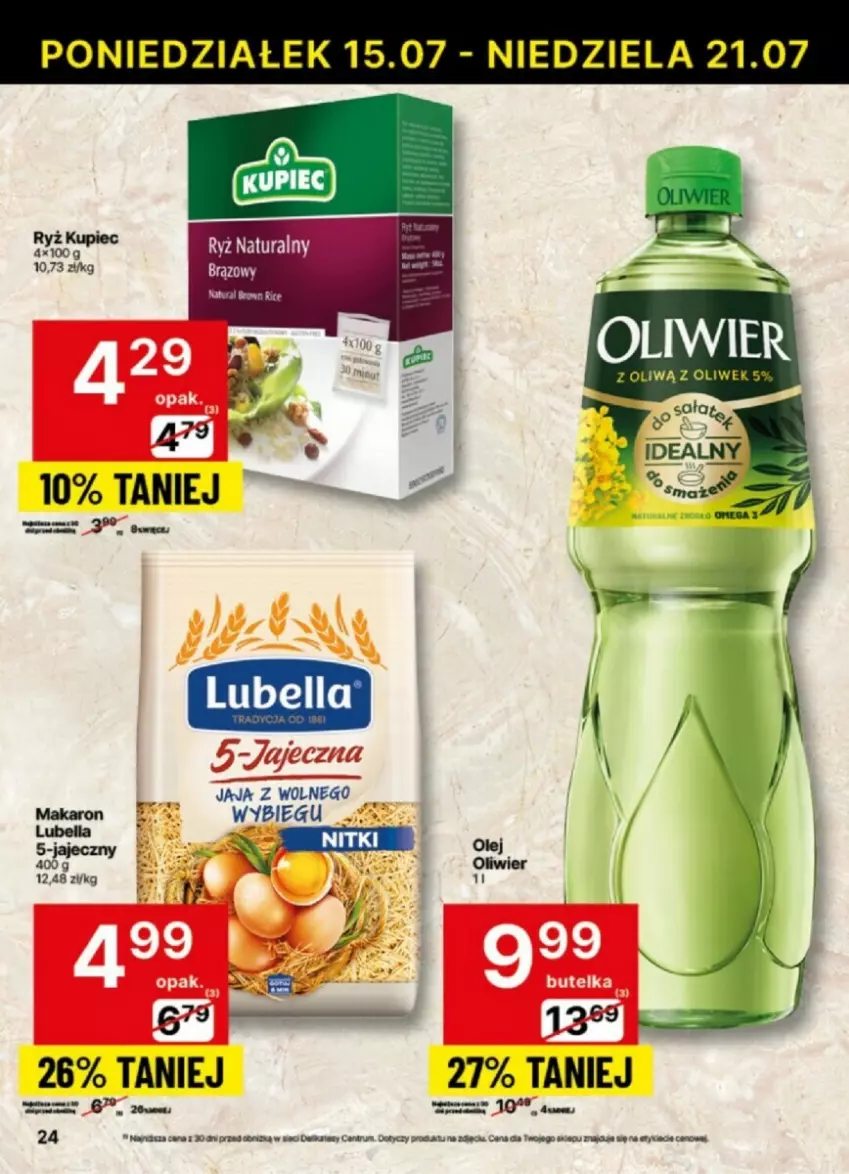 Gazetka promocyjna Delikatesy Centrum - ważna 15.07 do 21.07.2024 - strona 17 - produkty: Bell, Bella, Jaja, Lubella, Makaron, Olej, Ryż, Ryż naturalny