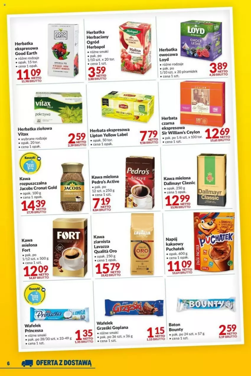 Gazetka promocyjna Makro - ważna 19.09 do 02.10.2023 - strona 10 - produkty: Baton, Bounty, Brie, Dallmayr, Goplana, Grześki, Herbapol, Herbata, Herbata czarna, Jacobs, Kakao, Kawa, Kawa mielona, Kawa rozpuszczalna, Kawa ziarnista, Kosz, LANA, Lavazza, Lipton, Loyd, Napój, Ogród, Princessa, Vitax, Wafelek