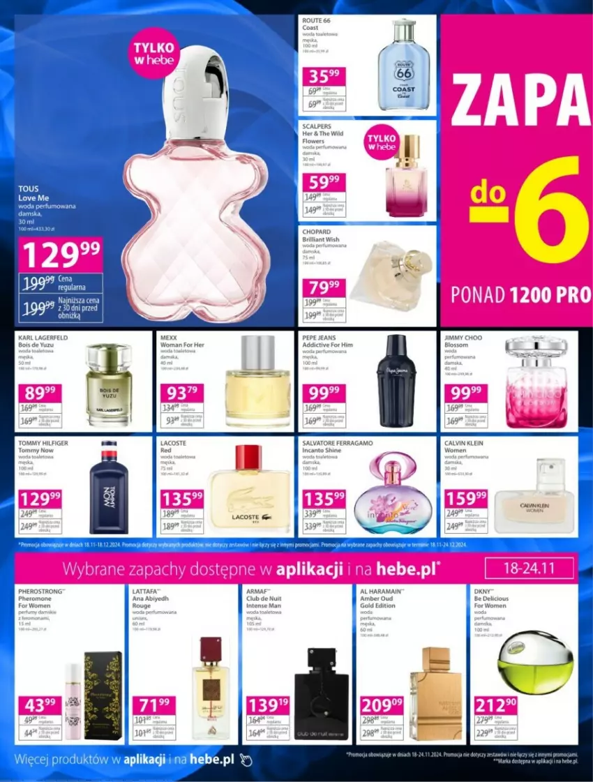 Gazetka promocyjna Hebe - ważna 18.11 do 24.11.2024 - strona 2 - produkty: Calvin Klein, DKNY, Fa, Karl Lagerfeld, Lacoste, Mexx, Perfum, Rama, Salvatore Ferragamo, Woda, Woda perfumowana