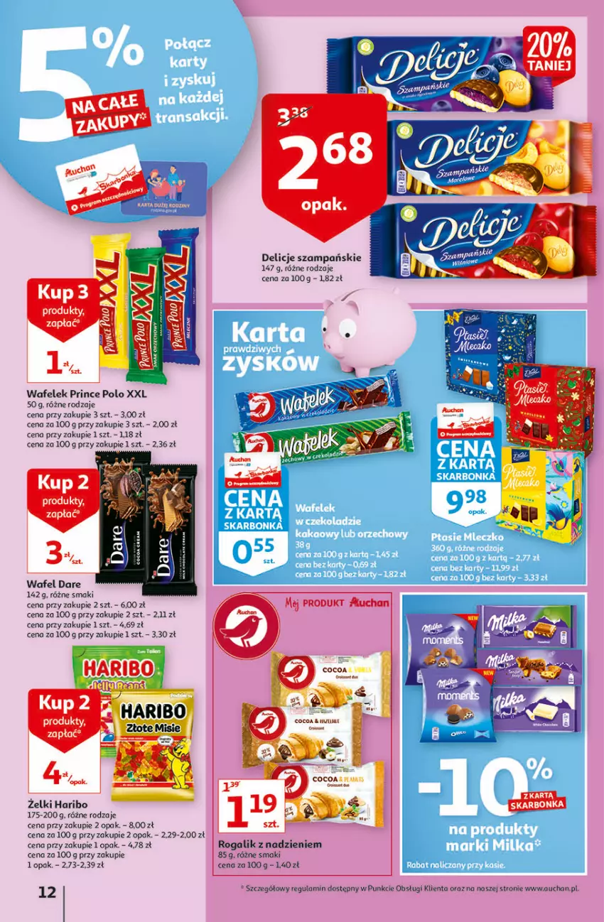 Gazetka promocyjna Auchan - Jesienne hiperokazje Hipermarkety - ważna 04.11 do 10.11.2021 - strona 12 - produkty: Delicje, Fa, Haribo, Prince Polo, Rogal, Wafelek