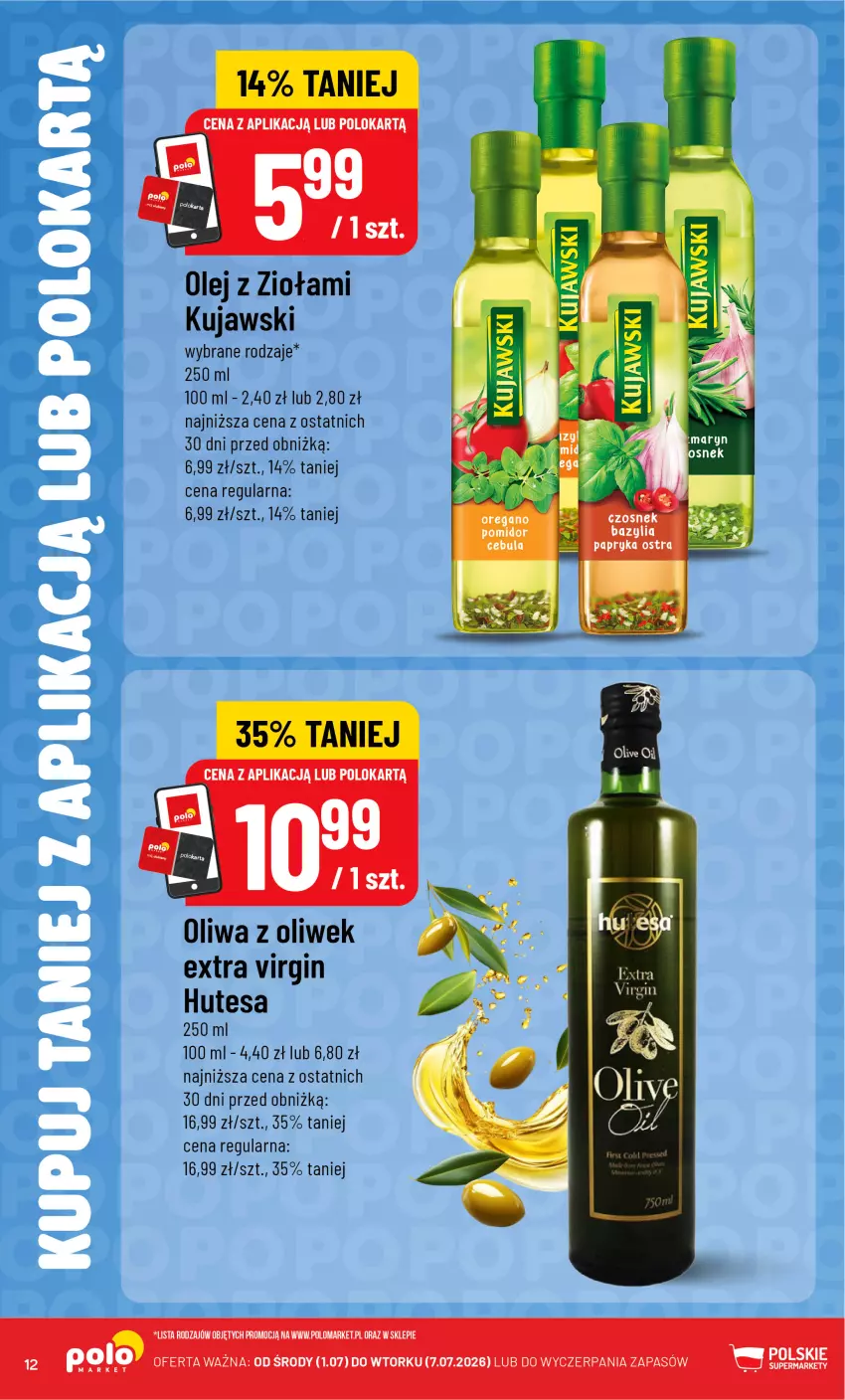 Gazetka promocyjna PoloMarket - Kupuj taniej z Polokartą - ważna 01.07 do 07.07.2026 - strona 12 - produkty: Gin, Kujawski, Olej, Oliwa, Oliwa z oliwek, Papryka