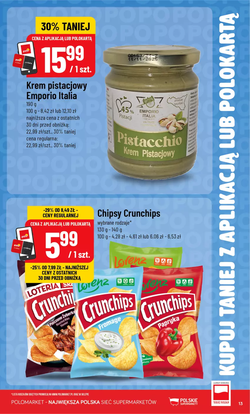 Gazetka promocyjna PoloMarket - Kupuj taniej z Polokartą - ważna 01.07 do 07.07.2026 - strona 13 - produkty: Chipsy, Crunchips, Krem pistacjowy, Laur, Por