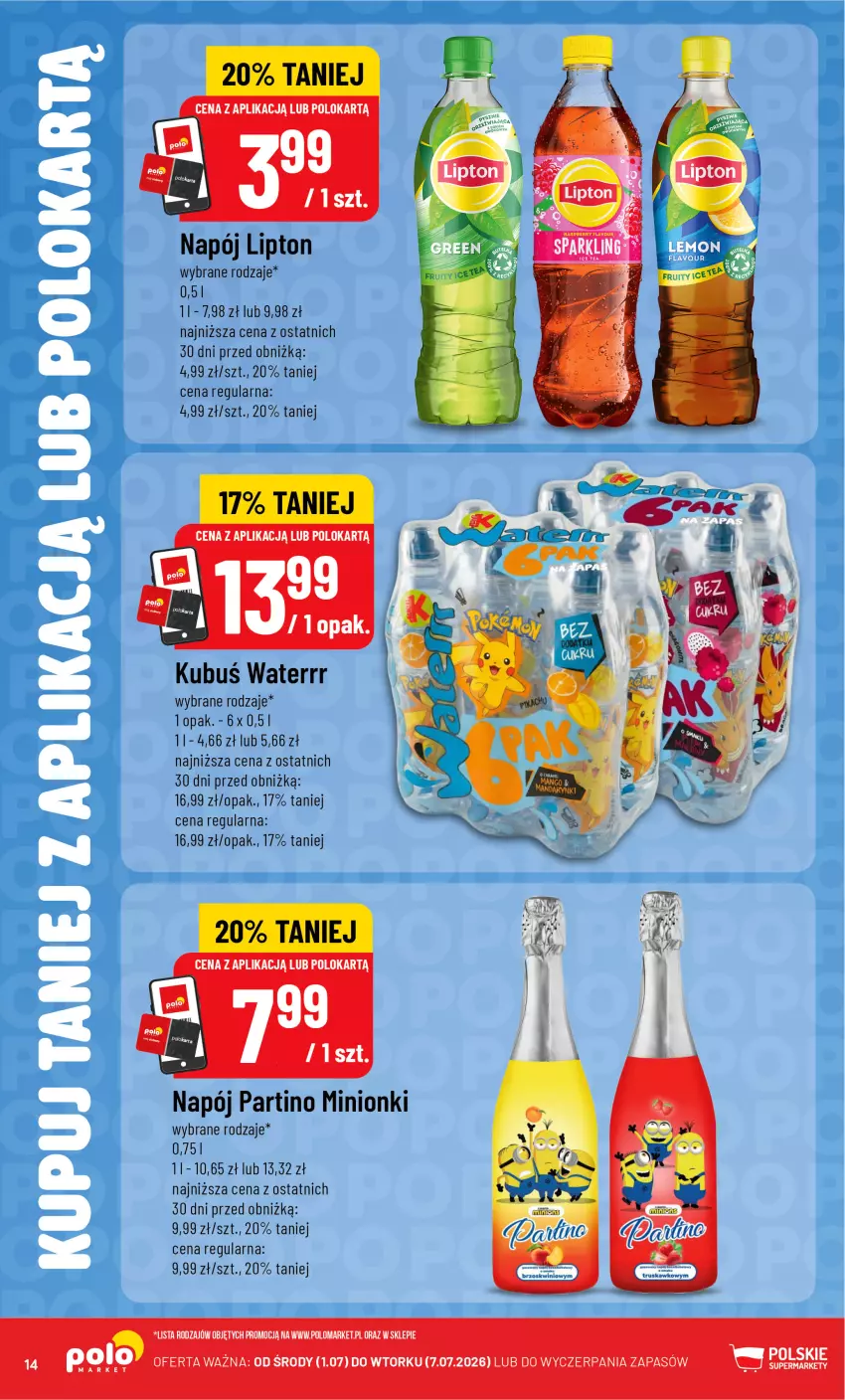 Gazetka promocyjna PoloMarket - Kupuj taniej z Polokartą - ważna 01.07 do 07.07.2026 - strona 14 - produkty: Lipton, Napój