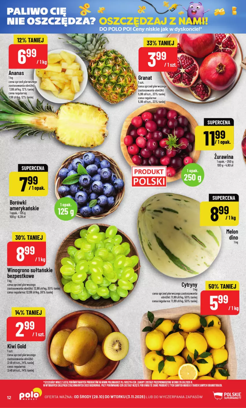 Gazetka promocyjna PoloMarket - Gazetka POLOmarket - ważna 28.10 do 03.11.2026 - strona 12 - produkty: Ananas, Gra, Granat, Kiwi, Melon, Wino